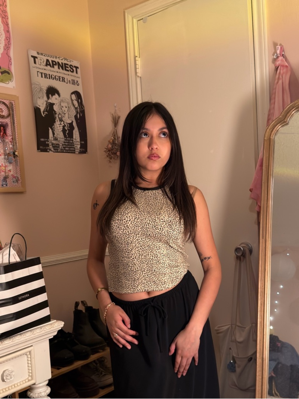 Victoria's Secret Beige Leopard Print Cropped Camisole